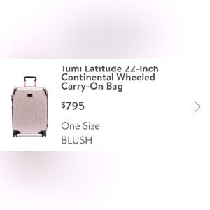 Tumi Latitude 22 inch wheeled, carry-on suitcase
